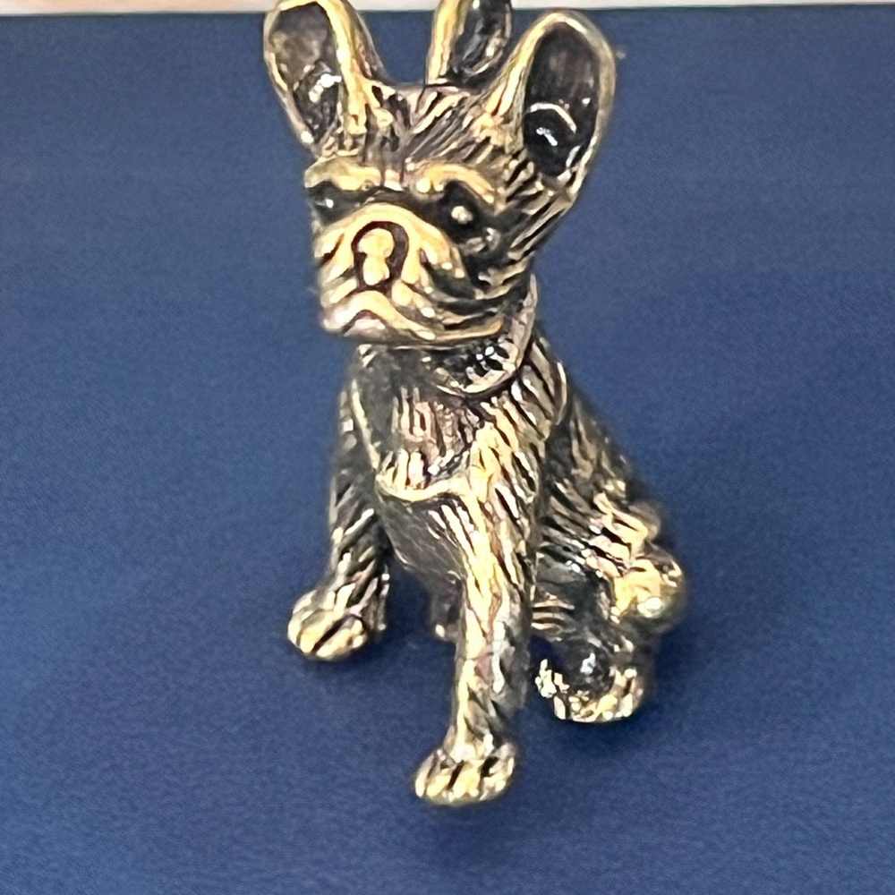 Gold Tone French Bulldog Charm Pendant